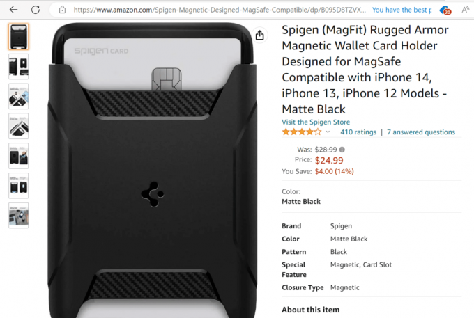 Spigen (magfit) robust pansar magnetiskt plånbokskort