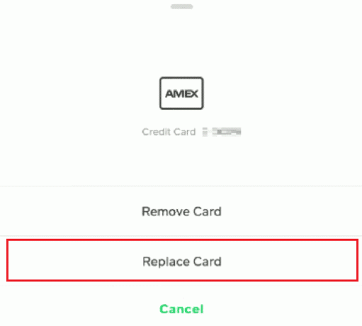 Πατήστε Αντικατάσταση κάρτας από το αναδυόμενο παράθυρο