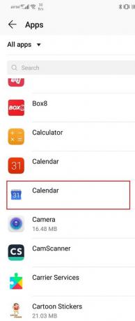 Välj Google Kalender från listan över appar