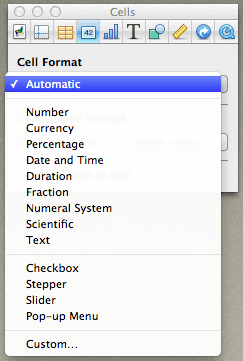 Numbers Cells Formatering