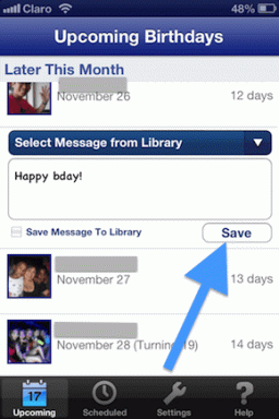Auto-planlegg bursdagsønsker til Facebook-venner fra iPhone