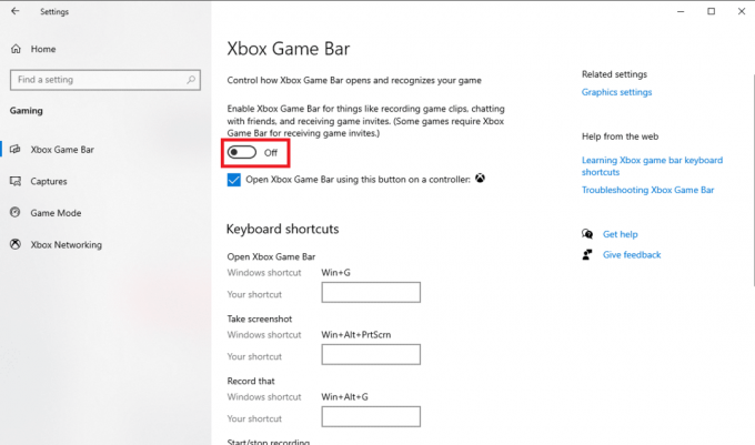 Slå kontakten til Aktiver Xbox-spillinjen fra