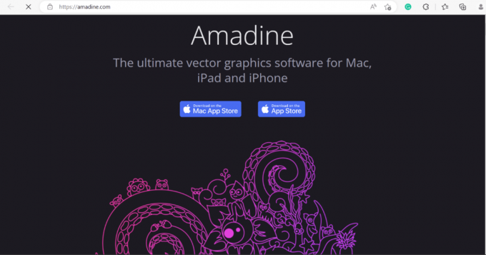 Веб-сторінка Amandine | найкраща альтернатива Adobe Illustrator для Mac