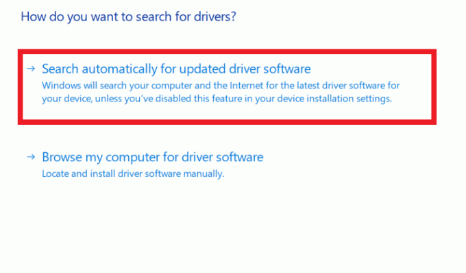 klik på Søg automatisk efter drivere for at finde og installere den nyeste driver. League of Legends sort skærm