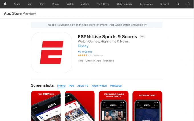 ESPN Deportes en Vivo y Resultados. Las 50 mejores aplicaciones gratuitas para iPhone