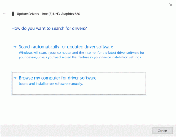 Escolha Procurar software de driver em meu computador