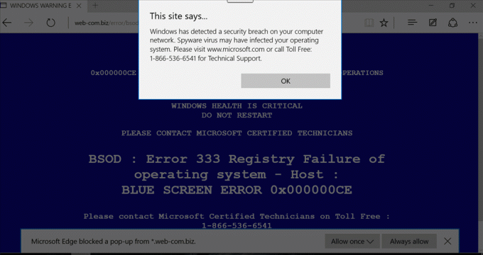 Microsoft Edge-ში ლურჯი ეკრანის შეცდომის გამოსწორება