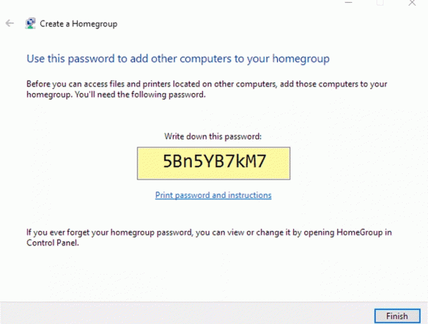 รหัสผ่านจะปรากฏขึ้น จดรหัสผ่านนี้ไว้