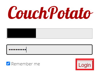 Melden Sie sich bei der CouchPotato-App an