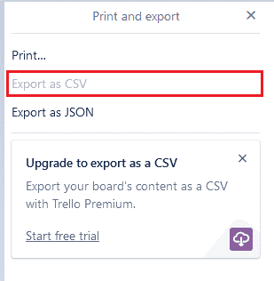 Alegeți opțiunea Export în Excel (sau CSV).