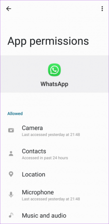 WhatsApp-behörigheter Android