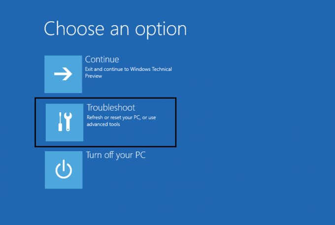 Windows 10 고급 부팅 메뉴에서 옵션 선택