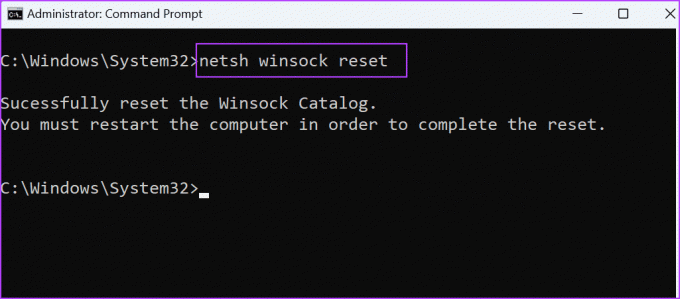 Naudokite Winsock Reset komandą 