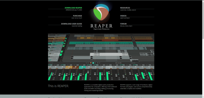 Officiële website van Reaper 