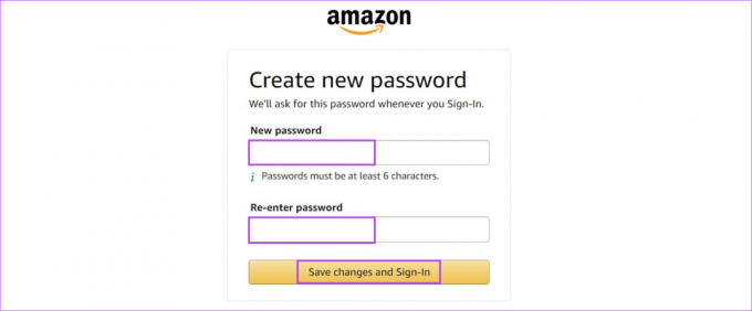 Створіть новий пароль для Amazon