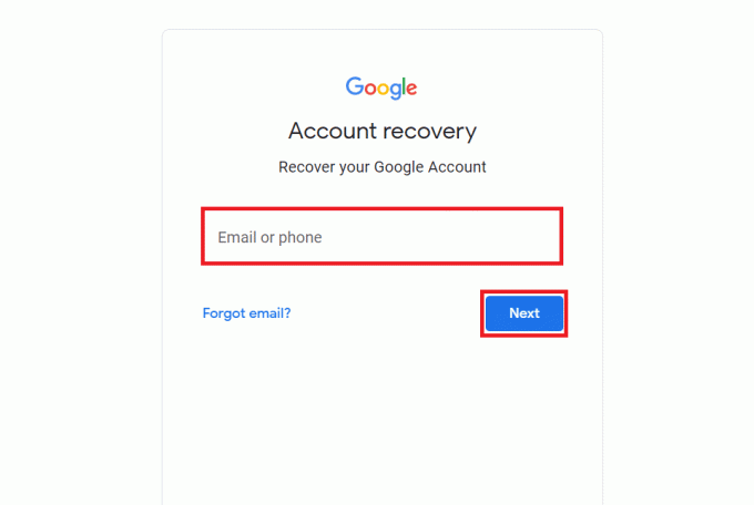 Adja meg a régi Gmail-fiókhoz társított e-mail-címét vagy telefonszámát, majd kattintson a Tovább gombra