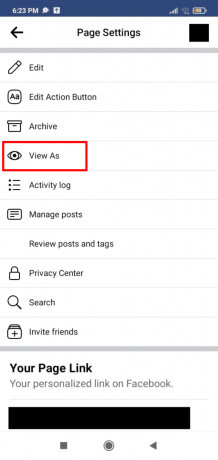 На крају, додирните Види као | како да видите фацебоок страницу као посетиоца на десктопу