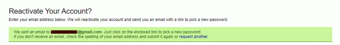 Después de que su dirección de correo electrónico se haya enviado con éxito, verifique su bandeja de entrada de correo electrónico para restablecer su contraseña.