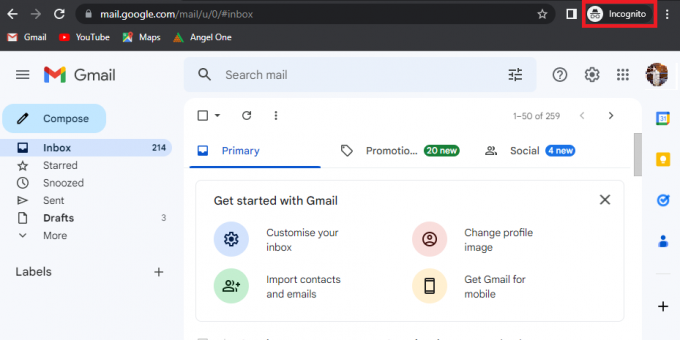 Öppna Gmail i inkognitoläge