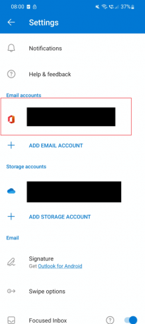 toque la cuenta de correo electrónico que desea restablecer. Solucionar el error de Outlook Este elemento no se puede mostrar en el panel de lectura