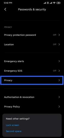Di bawah keamanan, buka privasi | Perbaiki kesalahan Aplikasi tidak terpasang di Android
