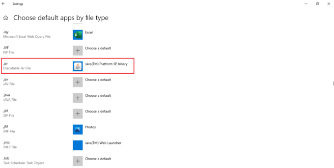 Indstil Java TM Platform SE Binary som standardapp til .jar