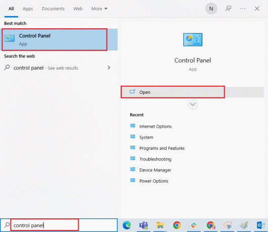 Druk op de Windows-toets, typ Configuratiescherm en klik op Openen