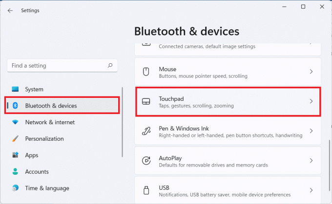 Bluetooth ja laitteet -osiossa Asetukset-sovelluksessa. Kosketuslevyeleiden ottaminen käyttöön tai poistaminen käytöstä Windows 11:ssä