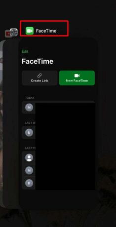 zamknij aplikację facetime