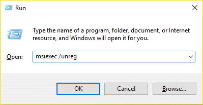 בטל את הרישום של Windows Installer