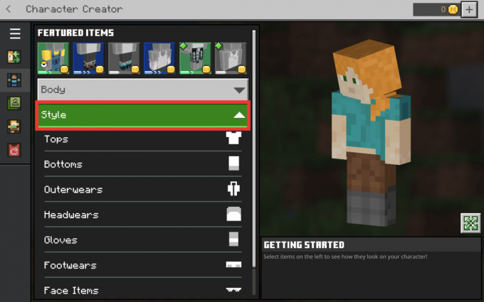 klikken op stijl drop-down menu. Hoe de huid te veranderen in Minecraft PC