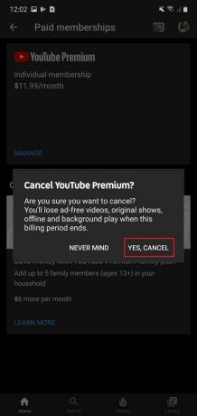 Πατήστε στην επιλογή «Ναι, ακύρωση» και η συνδρομή σας θα ακυρωθεί | Πώς να ακυρώσετε το YouTube Premium