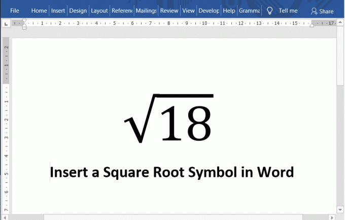 Como inserir um símbolo de raiz quadrada no Word