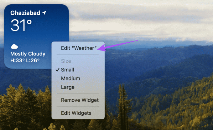 modifier le widget météo sur mac