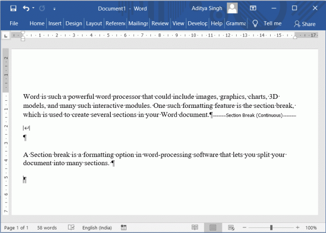 Ako odstrániť zlom sekcie v programe Microsoft Word