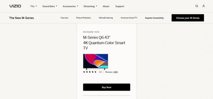 Vizio M serija Q6 | najboljši pametni TV za aplikacijo Spectrum