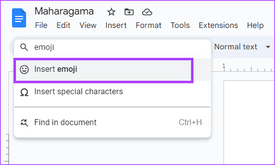 jak wstawić emoji w Dokumentach Google 3