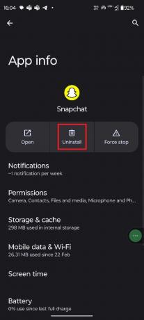 เลือกถอนการติดตั้ง 10 วิธีในการแก้ไขรูปภาพ Snapchat ไม่โหลด