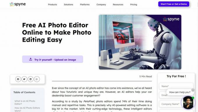 Spyne. AI | Instagram-foto-editor online