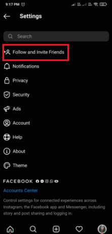 Koppintson a Követés és a barátok meghívása elemre. Hogyan találhat valakit az Instagramon telefonszám alapján