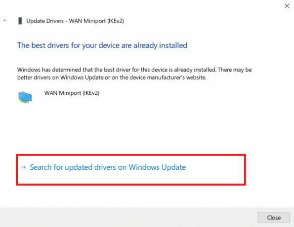 Klicken Sie auf Windows Update nach aktualisierten Treibern suchen.