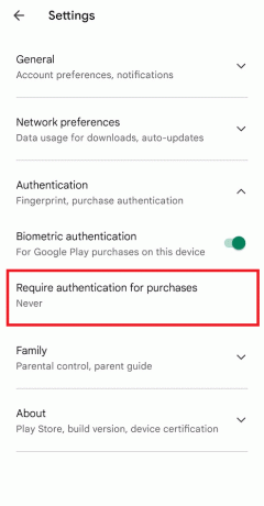 Tik op Authenticatie vereisen voor aankopen