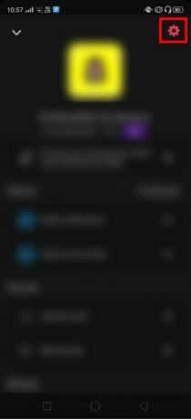 du vil være i stand til at se Indstillinger-ikonet | Løs problem med Snapchat-kamera med sort skærm