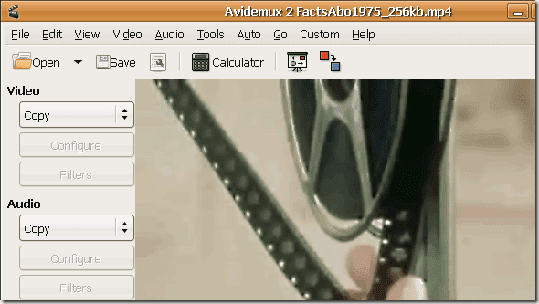 Linux için Avidemux video editörü