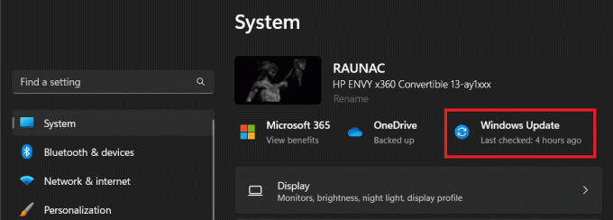 Klik på Windows Update i højre rude.