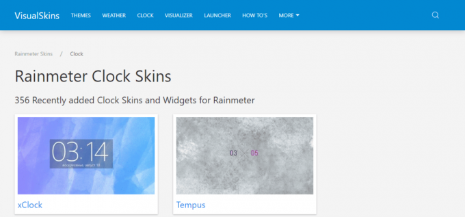 novamente abra o navegador da web e visite VisualSkins e baixe um Clock Skin de sua escolha.