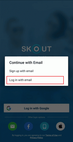 atingeți Conectați-vă cu e-mail