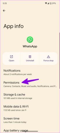 öppna behörigheter för WhatsApp