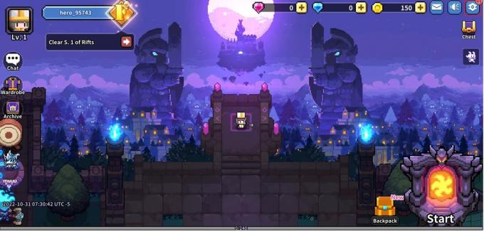 toca Configuración en el juego My Heroes Dungeon Raid