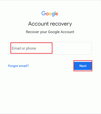 Introduceți ID-ul de e-mail sau numărul de telefon și faceți clic pe Următorul | Remediați YouTube mă deconectează în continuare